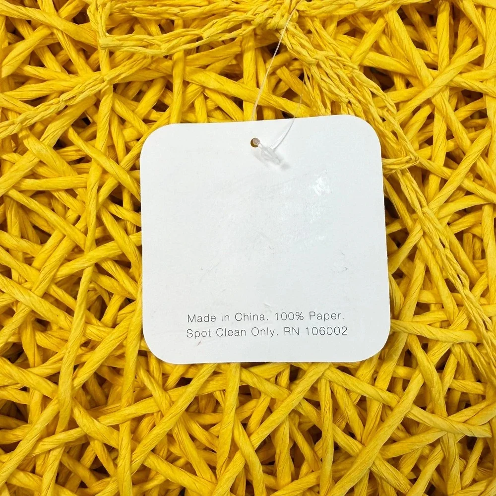 Sigrid Olsen Home Placemats Yellow Woven Paper Round Set of 8, 14.5
